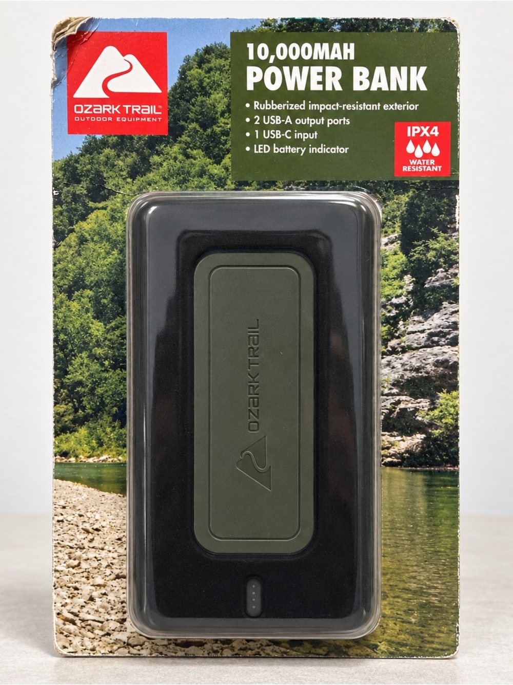 Ozark Trail Olive Green & Black 10,000mAh Power Bank